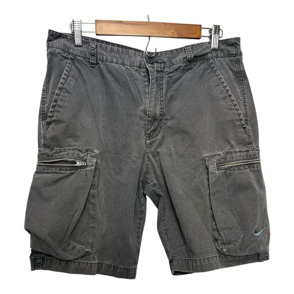 Nike Cargo Shorts Men’s 32 Gray Swoosh Woven 6th Man 10" inseam - Picture 1 of 10